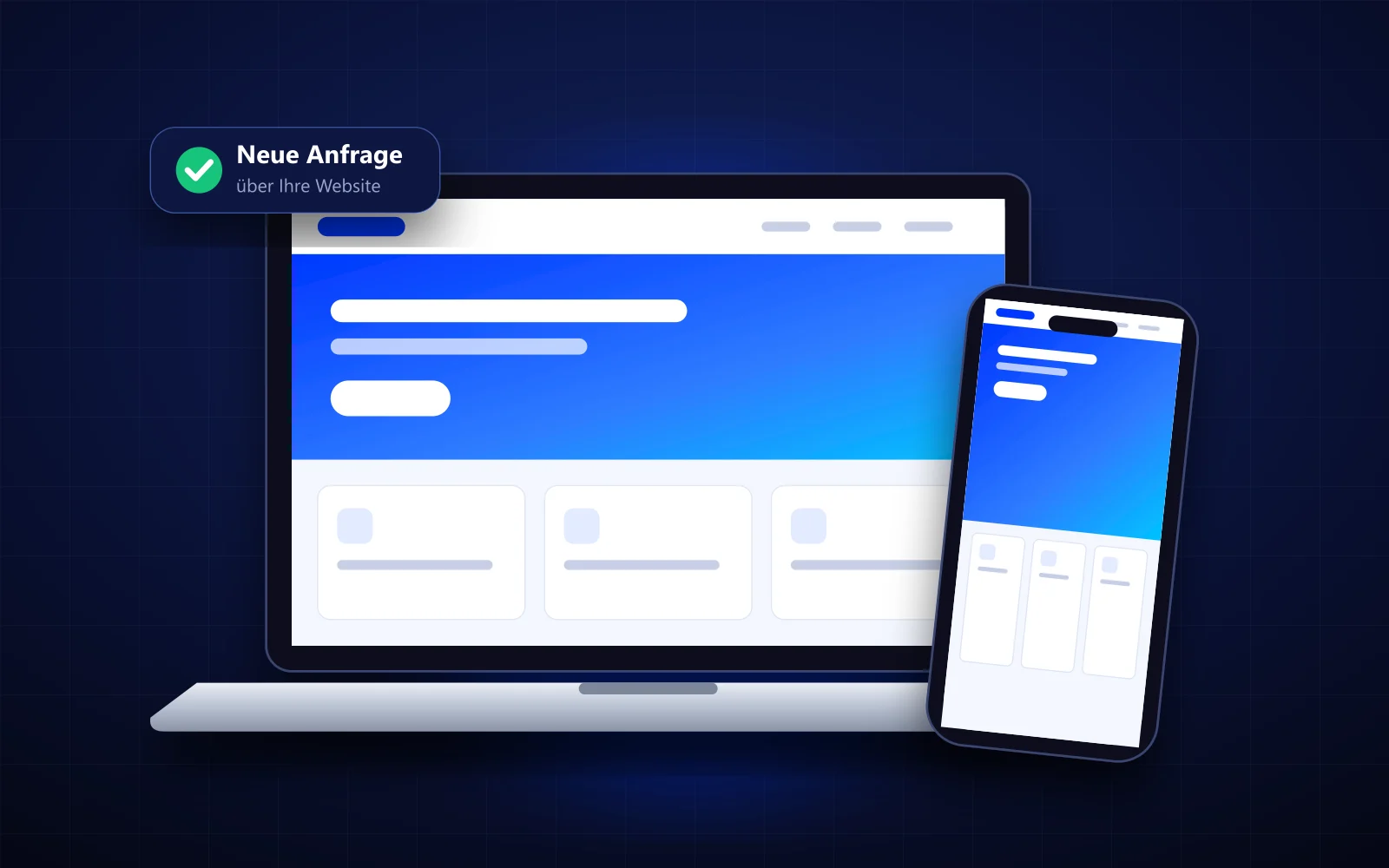 Laptop und Smartphone mit moderner Website
