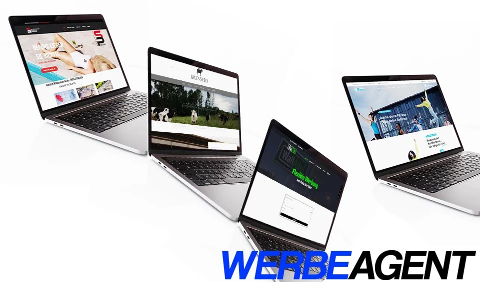 Mehrere Kunden-Websites auf Laptops